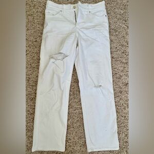 Express White Straight High Rise Leg Pants